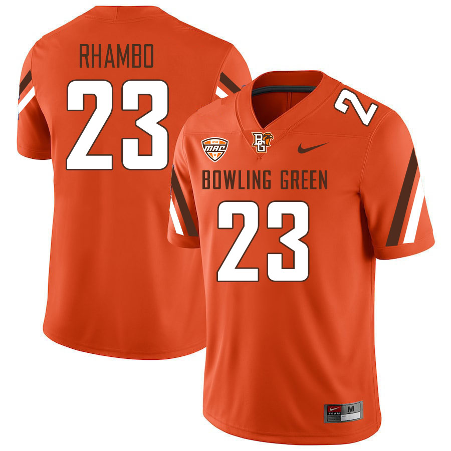 Men #23 Edward Rhambo Bowling Green Falcons College Football Jerseys Stitched-Orange